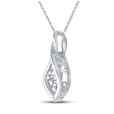 Sterling Silver Womens Round Diamond Infinity Twinkle Moving Pendant .03 Cttw