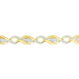 10kt Yellow Gold Womens Round Diamond Fashion Bracelet 1.00 Cttw
