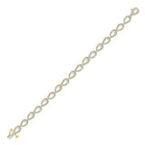 10kt Yellow Gold Womens Round Diamond Fashion Link Bracelet 3/4 Cttw