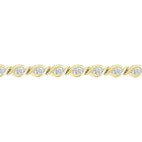 10kt Yellow Gold Womens Round Diamond Tennis Bracelet 1.00 Cttw