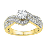 10kt Yellow Gold Round Diamond Solitaire Bridal Wedding Engagement Ring 1/2 Cttw