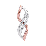 10kt Two-tone Rose Gold Womens Round Diamond Infinity Love Pendant 1/8 Cttw