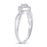 10kt White Gold Womens Round Diamond Solitaire Bridal Wedding Engagement Ring 3/8 Cttw