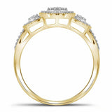 10kt Yellow Gold Round Diamond Cluster Bridal Wedding Engagement Ring 1/4 Cttw