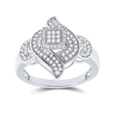 Sterling Silver Womens Round Diamond Fashion Ring 1/3 Cttw
