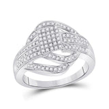 Sterling Silver Womens Round Diamond Square Cluster Ring 1/2 Cttw