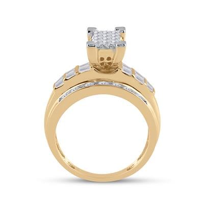 14kt Yellow Gold Womens Princess Diamond Cindys Dream Cluster Bridal Wedding Engagement Ring 7/8 Cttw